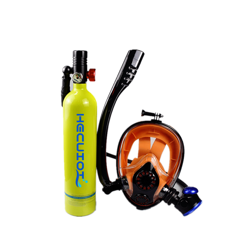 Freediving Mask Set - ミニ 1Lスキューバダイビングタンクセット スキューバダイビングタンク ミニダイビングシリンダー シュノーケルマスク付き シンプルな呼吸ダイビング