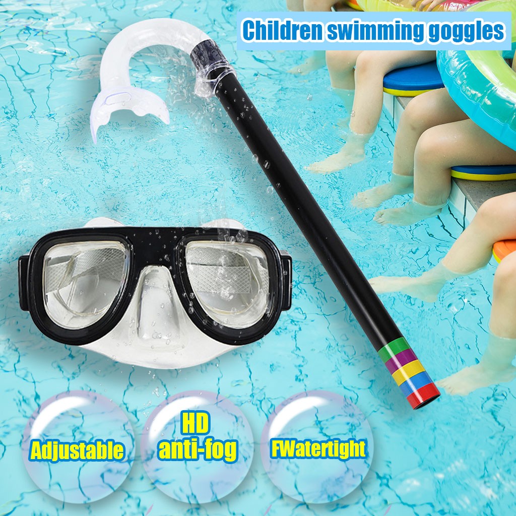 Freediving Mask Set - 夏子供ダイビングゴーグルマスク呼吸チューブ水中水泳メガネバンドシュノーケリングギアアクセサリーセット用品