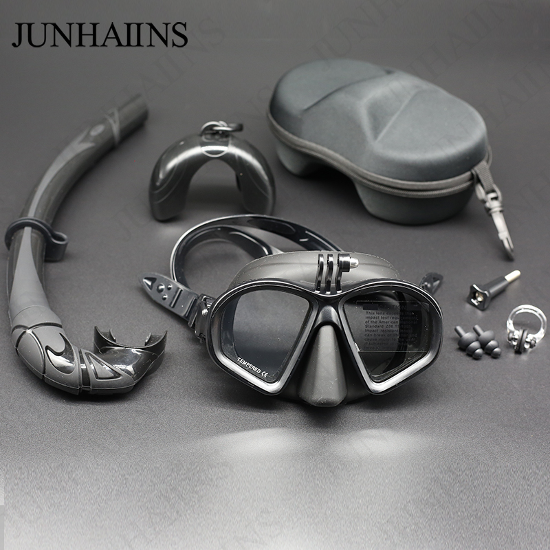 Freediving Mask Set - ウェットロー・ボリュームダイビングマスク 強化ガラス フリーダイビングマスク Jタイプ ダイビングマスク シュノーケルセット