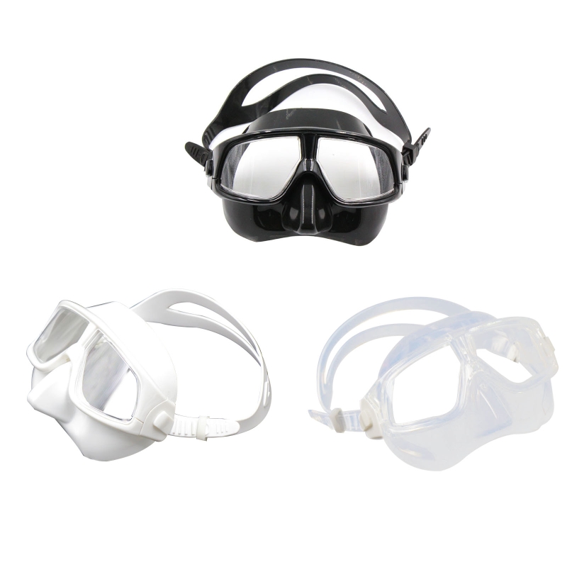 Freediving Mask Set - 大人用の調節可能なストラップ付き防曇シュノーケルダイビングマスク、実用的な強化ガラス