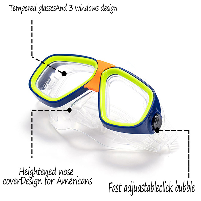 大人子供ダイビングゴーグルマスク呼吸チューブ耐衝撃防曇耐久性 - Freediving Mask Set のレビューと価格