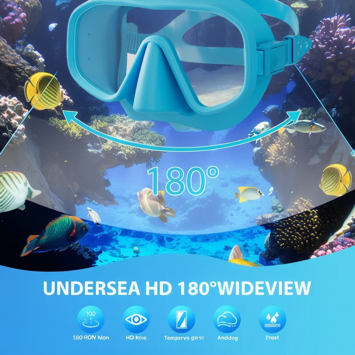プロフェッショナルフレームレス強化ガラスダイビングマスク + - Freediving Mask Set のレビューと価格