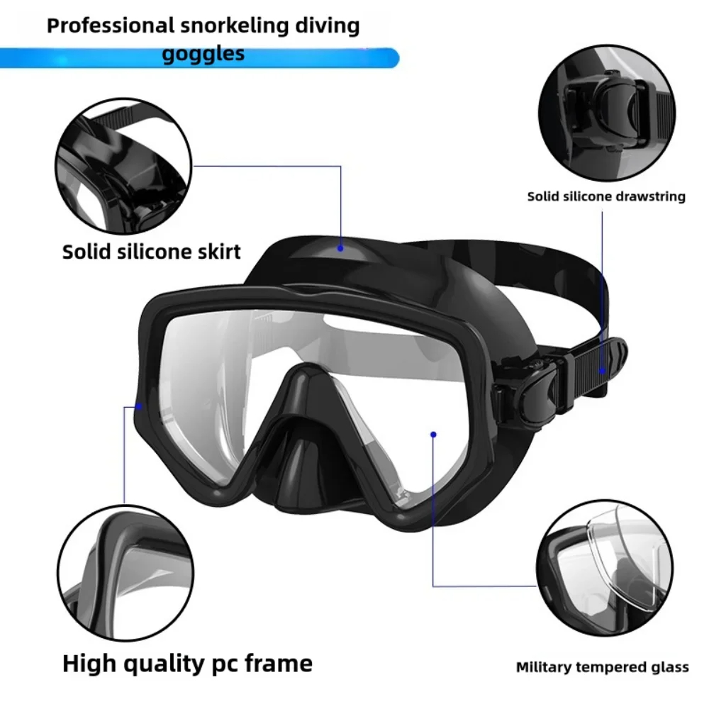 スキューバダイビングマスクシュノーケルセット大人用強化ガラス - Freediving Mask Set のレビューと価格