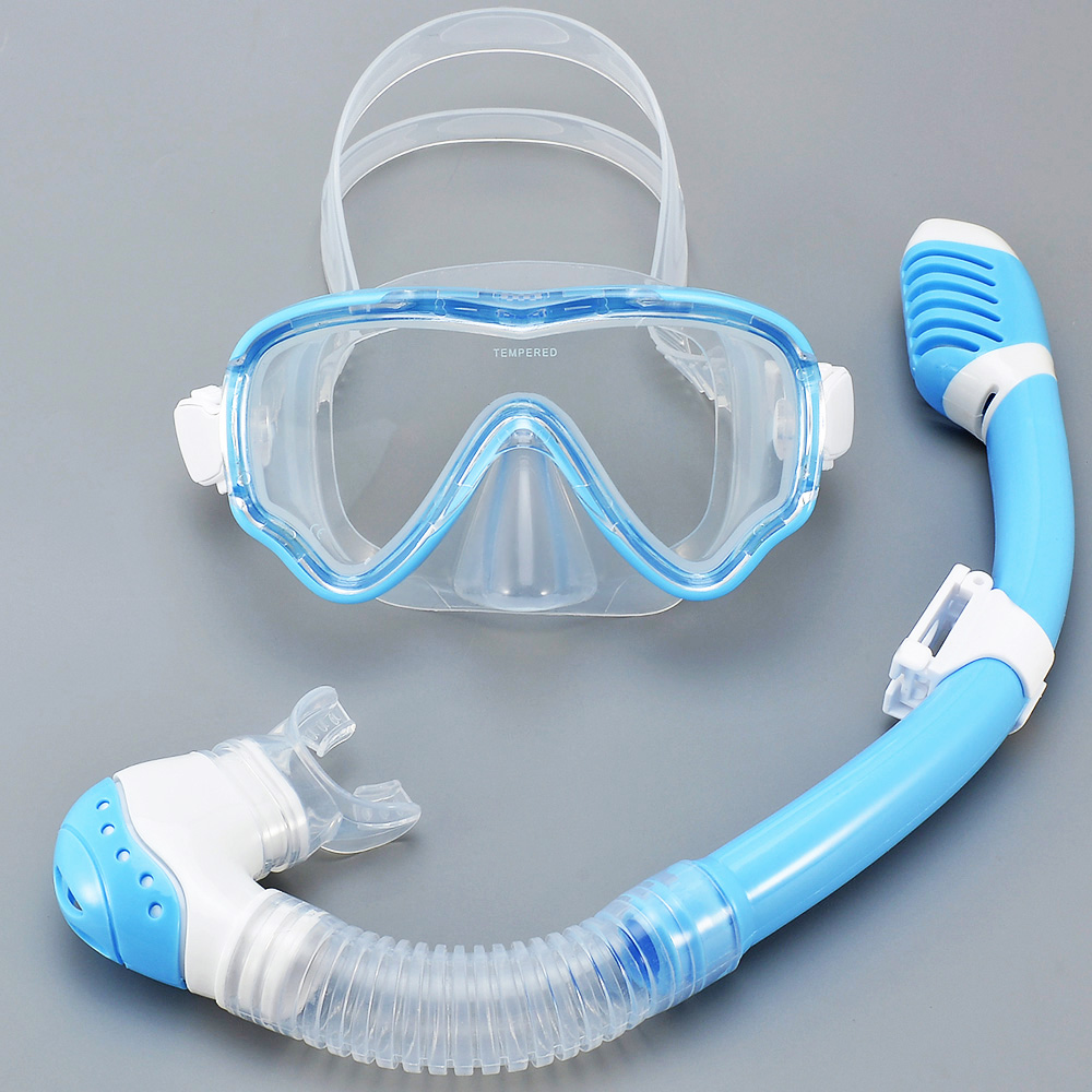 キッズダイビングマスクシュノーケルセット、水泳用ゴーグル、強 - Freediving Mask Set のレビューと価格