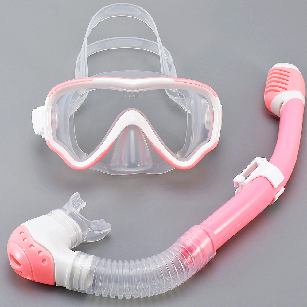キッズダイビングマスクシュノーケルセット、水泳用ゴーグル、強 - Freediving Mask Set のレビューと価格
