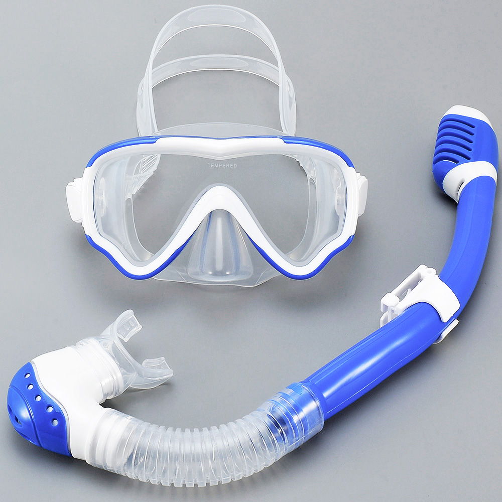 キッズダイビングマスクシュノーケルセット、水泳用ゴーグル、強 - Freediving Mask Set のレビューと価格