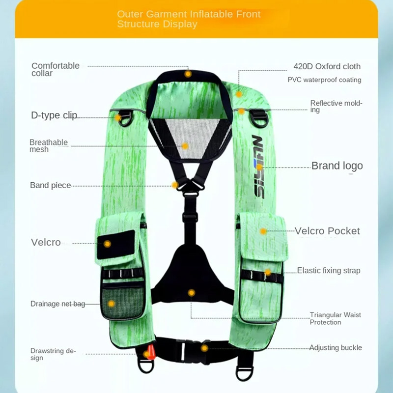 大人用のインフレータブルライフジャケット,釣りジャケット,屋 - Life Jacket Buoyancy のレビューと価格