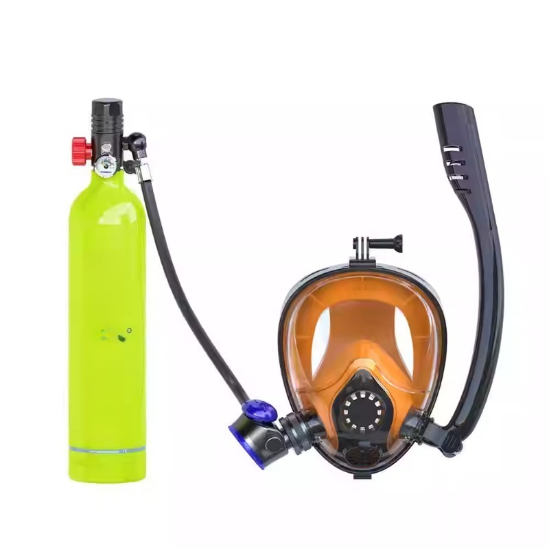 ダイビングフルセットマスクシュノーケル携帯用酸素呼吸器水中装 - Freediving Mask Set のレビューと価格