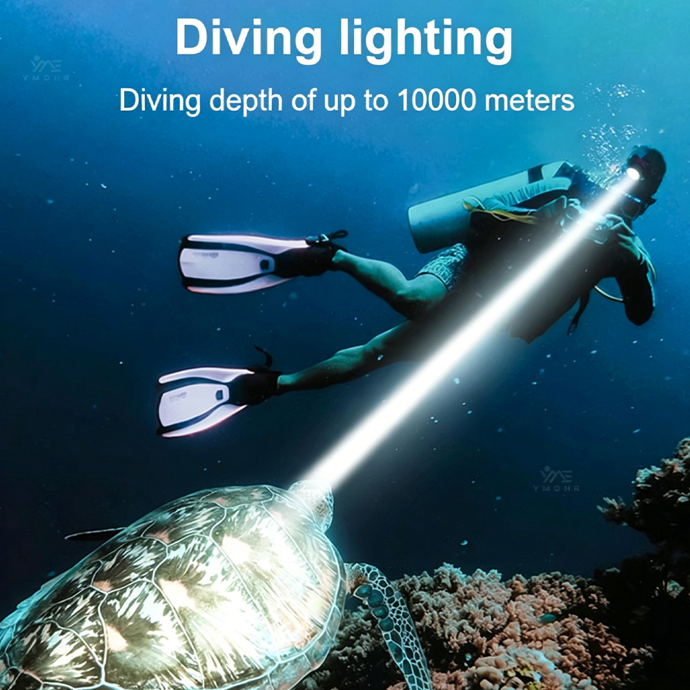 10000 メートル水中ダイビングヘッドライト防水超高輝度  - Underwater Flashlight のレビューと価格