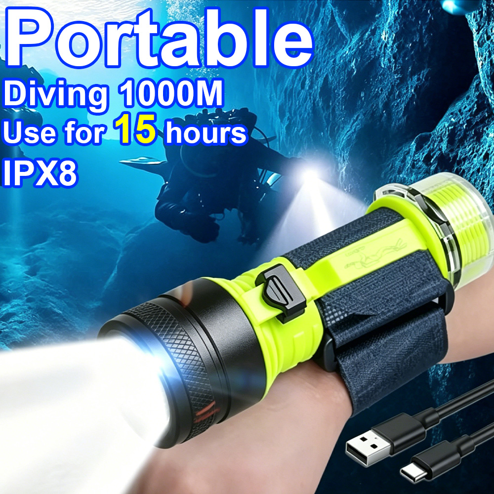 新しいポータブルプロフェッショナル LED ダイビング懐中電 - Underwater Flashlight のレビューと価格