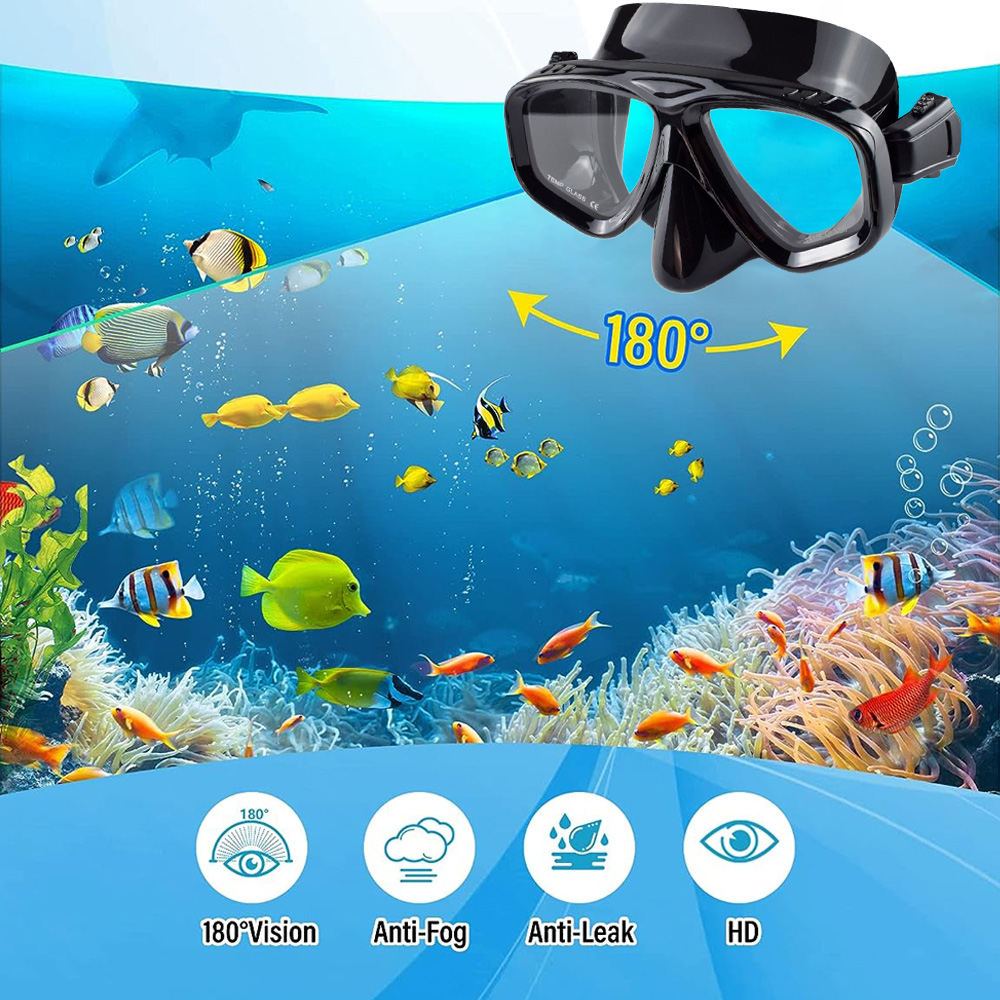 ドライシュノーケルダイビングマスクセット、プロのスキューバス - Freediving Mask Set のレビューと価格
