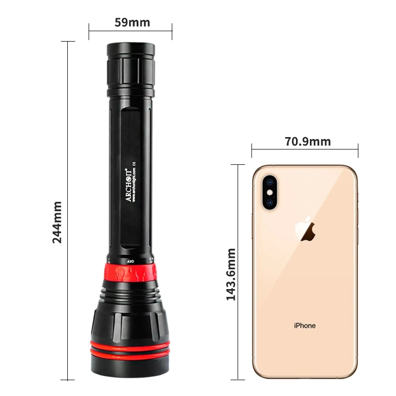 4000LM 4LED 100M防水ダイビングライト スキュ - Underwater Flashlight のレビューと価格