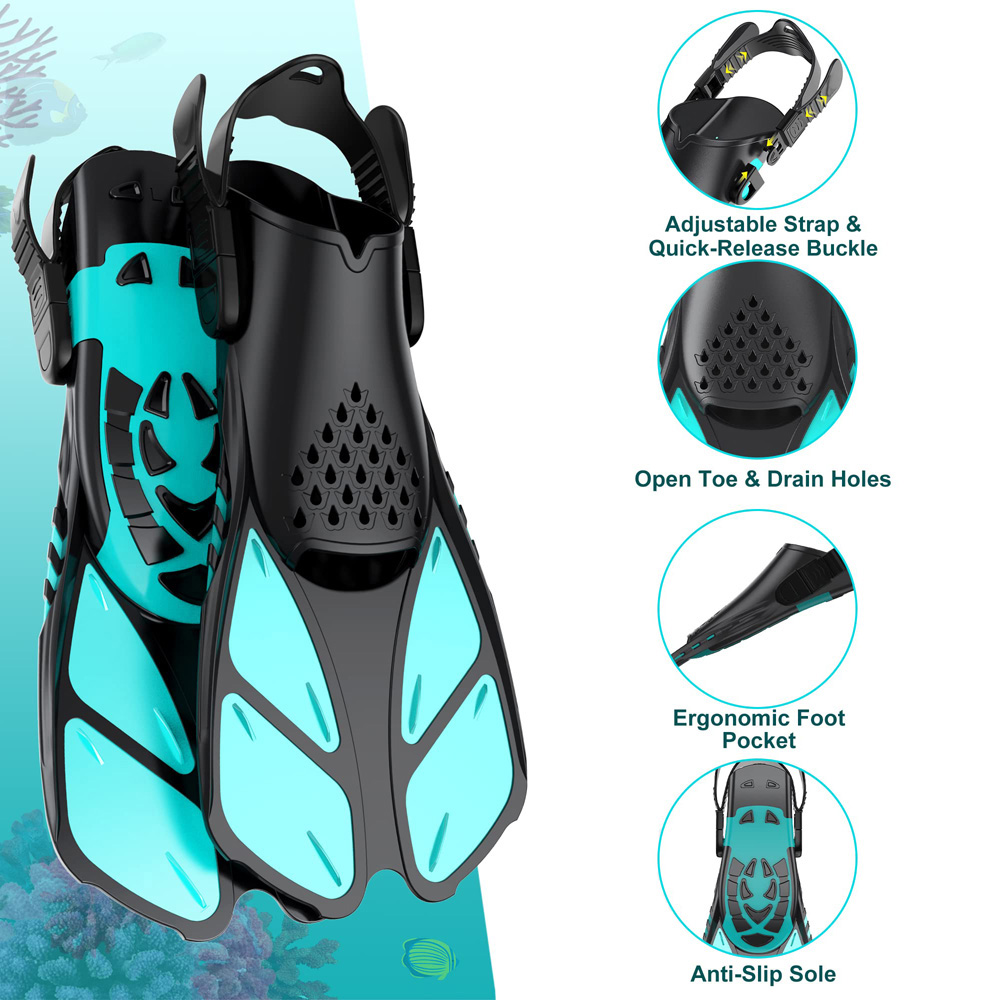 マスクフィンシュノーケルセット、大人用シュノーケリングギア、 - Freediving Mask Set のレビューと価格