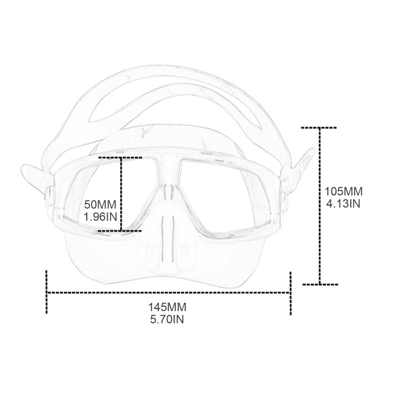 大人用の調節可能なストラップ付き防曇シュノーケルダイビングマ - Freediving Mask Set のレビューと価格